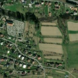 Satellite imagery of [Hovězí] church t., CZ