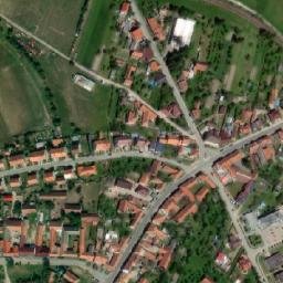 Satellite imagery of [Budišov u Třebíče] church t., CZ