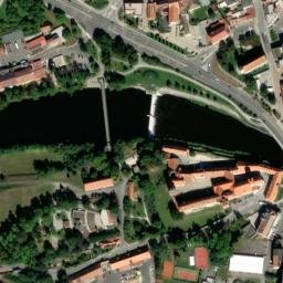 Satellite imagery of [Strakonice-Nové Strakonice] heat plant chimney, CZ