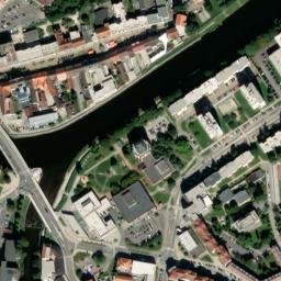 Satellite imagery of [Strakonice-Nové Strakonice] heat plant chimney, CZ