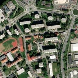 Satellite imagery of [Strakonice-Nové Strakonice] heat plant chimney, CZ