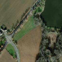 Satellite imagery of [Velhartice] cemetry church t., CZ