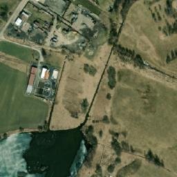 Satellite imagery of [Počátky] church & outlook t., CZ