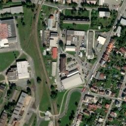 Satellite imagery of [Strakonice-Nové Strakonice] heat plant chimney, CZ