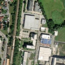 Satellite imagery of Lachema [Brno-Řečkovice] factory chimney, CZ