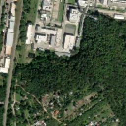 Satellite imagery of Lachema [Brno-Řečkovice] factory chimney, CZ