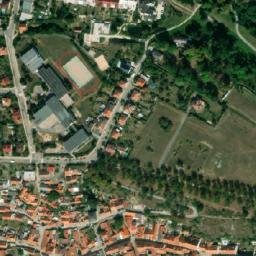 Satellite imagery of [Třebíč] town church outlook t., CZ