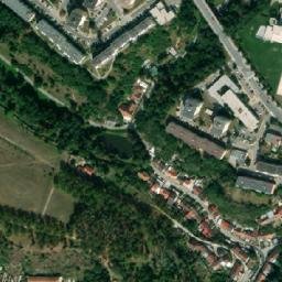 Satellite imagery of [Třebíč] town church outlook t., CZ