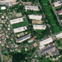 Satellite imagery of Bata's scyscraper [Zlín] outlook t., CZ