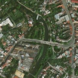 Satellite imagery of [Brno-Husovice] former textil factory chimney, CZ