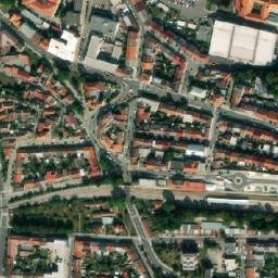 Satellite imagery of [Třebíč] town church outlook t., CZ