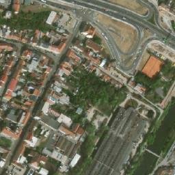 Satellite imagery of [Brno-Husovice] former textil factory chimney, CZ