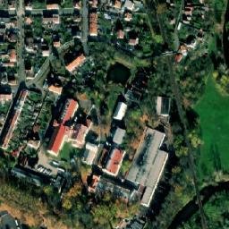 Satellite imagery of Platan [Protivín] brewery chimney, CZ