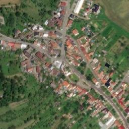 Satellite imagery of [Žlutava] church t., CZ