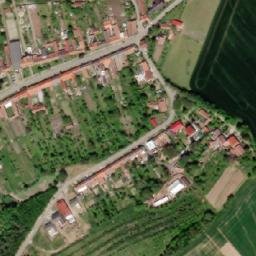 Satellite imagery of [Chvalkovice] church t., CZ