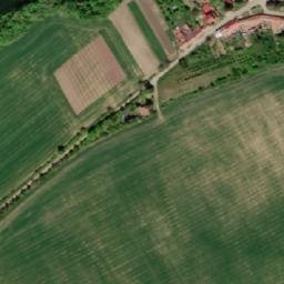 Satellite imagery of [Chvalkovice] church t., CZ