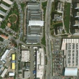 Satellite imagery of Bauhaus advertising tower, CZ