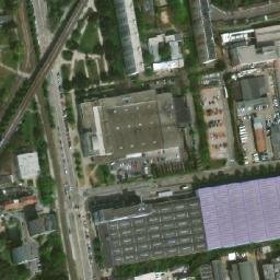 Satellite imagery of Bauhaus advertising tower, CZ