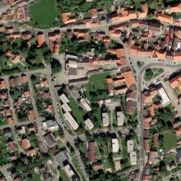 Satellite imagery of [Volyně] cemetery church t., CZ