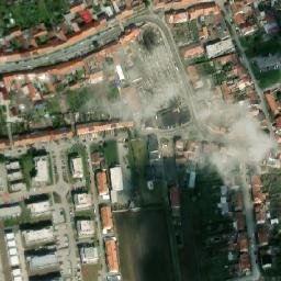 Satellite imagery of [Slavkov u Brna] former sugar factory chimney, CZ