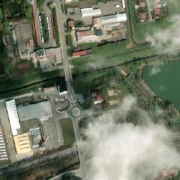 Satellite imagery of [Slavkov u Brna] former sugar factory chimney, CZ