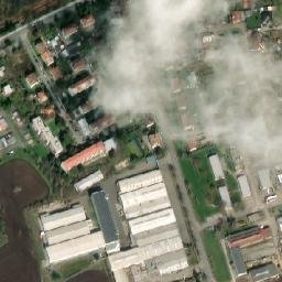 Satellite imagery of [Slavkov u Brna] former sugar factory chimney, CZ