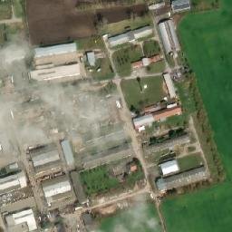 Satellite imagery of [Slavkov u Brna] former sugar factory chimney, CZ