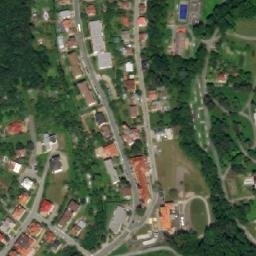 Satellite imagery of [Luhačovice] central heat plant chimney, CZ