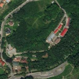 Satellite imagery of [Luhačovice] central heat plant chimney, CZ