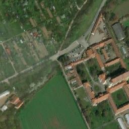 Satellite imagery of Rajhrad monastery church t., CZ