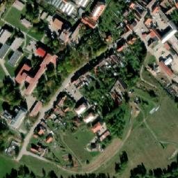 Satellite imagery of [Dačice] church t., CZ