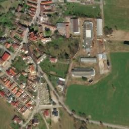Satellite imagery of [Hosín] church t., CZ