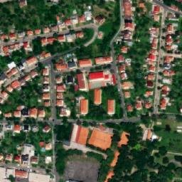 Satellite imagery of [Uherský Brod] cemetery curch t., CZ