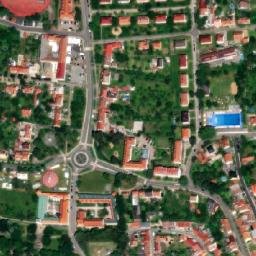 Satellite imagery of [Uherský Brod] cemetery curch t., CZ