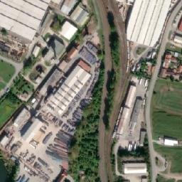 Satellite imagery of Vetropack Moravia Glass, glassworks chimney-1,T,, CZ