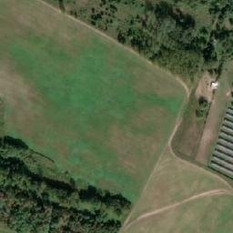 Satellite imagery of former glassworks, Holomáč, Horní huť [Dubňany] chimney, CZ