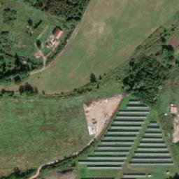 Satellite imagery of former glassworks, Holomáč, Horní huť [Dubňany] chimney, CZ