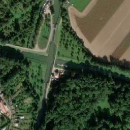 Satellite imagery of Šohaj [Strážnice na Moravě] textil factory chimney, CZ