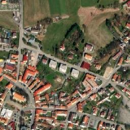 Satellite imagery of [Křemže] church t., CZ