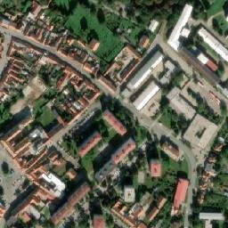 Satellite imagery of Šohaj [Strážnice na Moravě] textil factory chimney, CZ