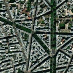 Satellite imagery of Montmartre, overview on Paris, FR