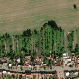 Satellite imagery of [Kněždub] church t., CZ