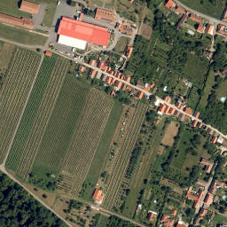 Satellite imagery of [Hnánice] church t., CZ