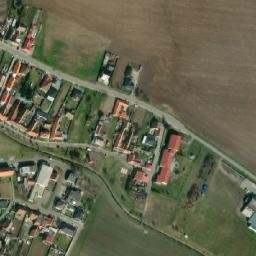 Satellite imagery of [Chvalovice] church t., CZ