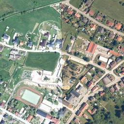 Satellite imagery of [České Velenice] church t., CZ