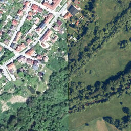 Satellite imagery of [České Velenice] church t., CZ
