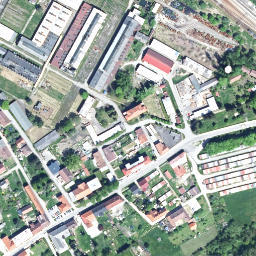 Satellite imagery of [České Velenice] church t., CZ
