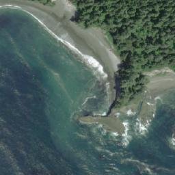 Satellite imagery of Tsusiat Point, CA
