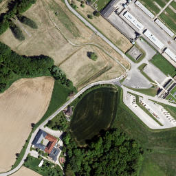 Satellite imagery of Mauthausen concentration camp, AT