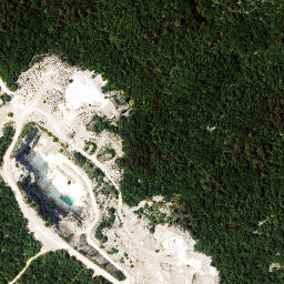 Satellite imagery of Lipica, boundary stone, HR